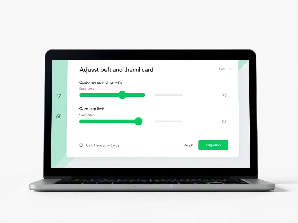An image depicting customizable spending limits on a virtual card, with a user-friendly interface for setting and adjusting limits for different users.
