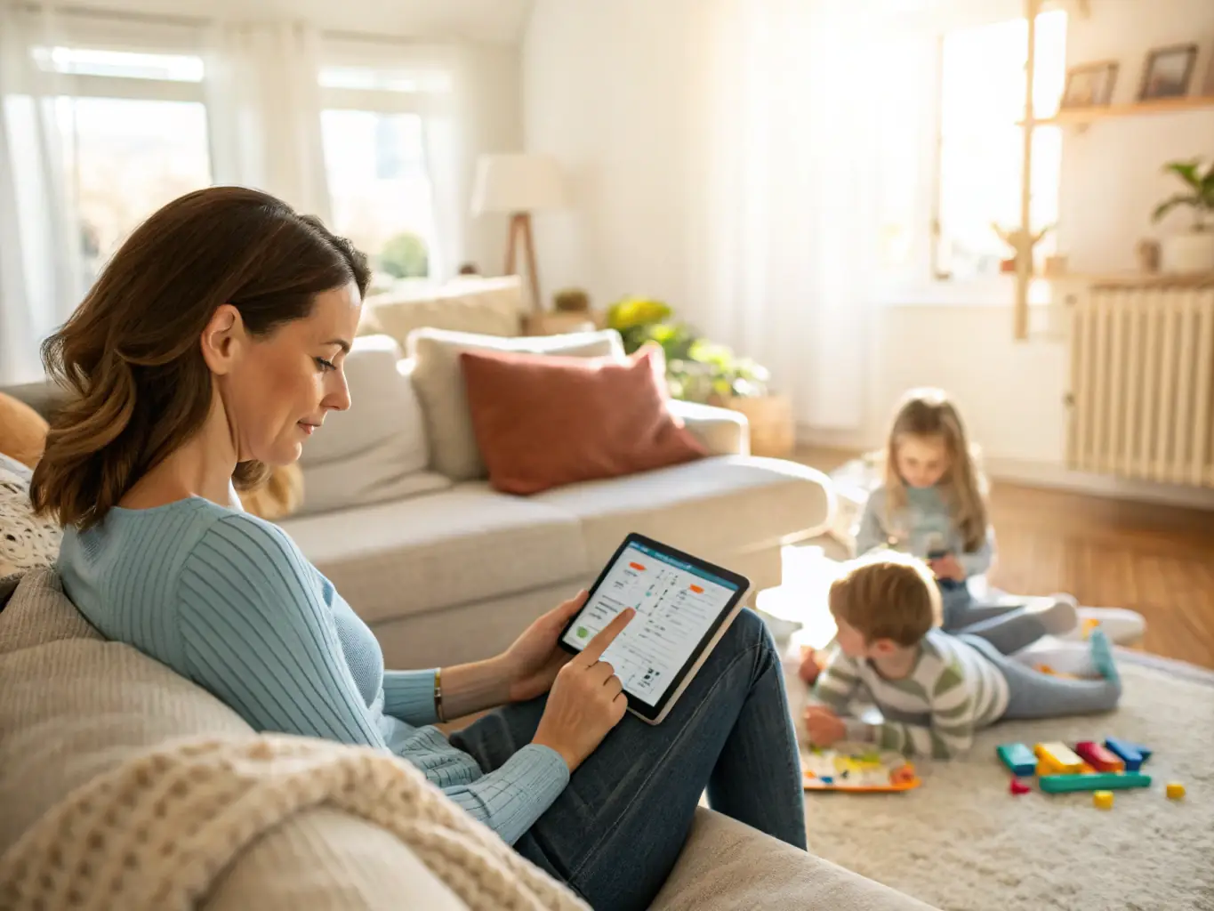 A parent monitoring their child's spending through the IcsCards One platform on their smartphone, highlighting the parental control features.